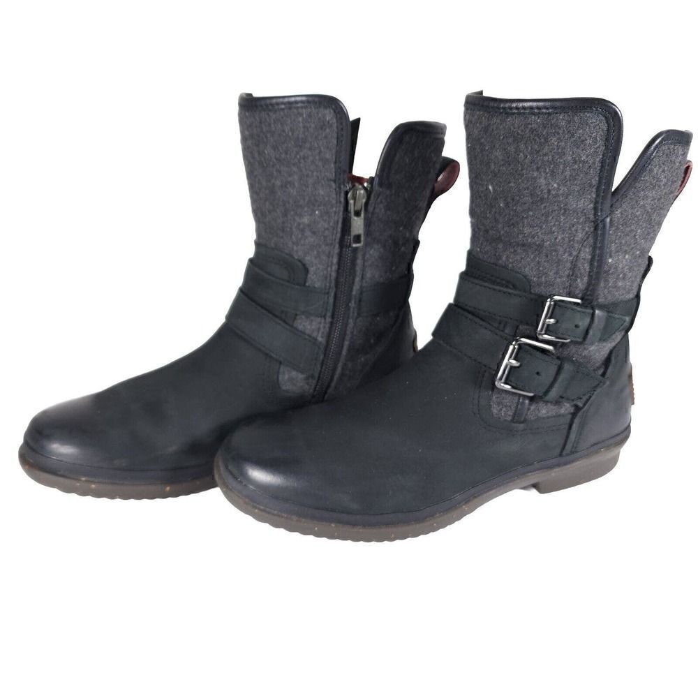 UGG Women's Robbie US 7 Waterproof Side Zip Black Buckle winter Boots - Picture 1 of 12
